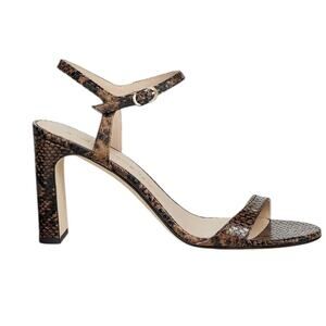 Stuart Weitzman Babette Snake-Embossed Leather Sandals – Sz 9B